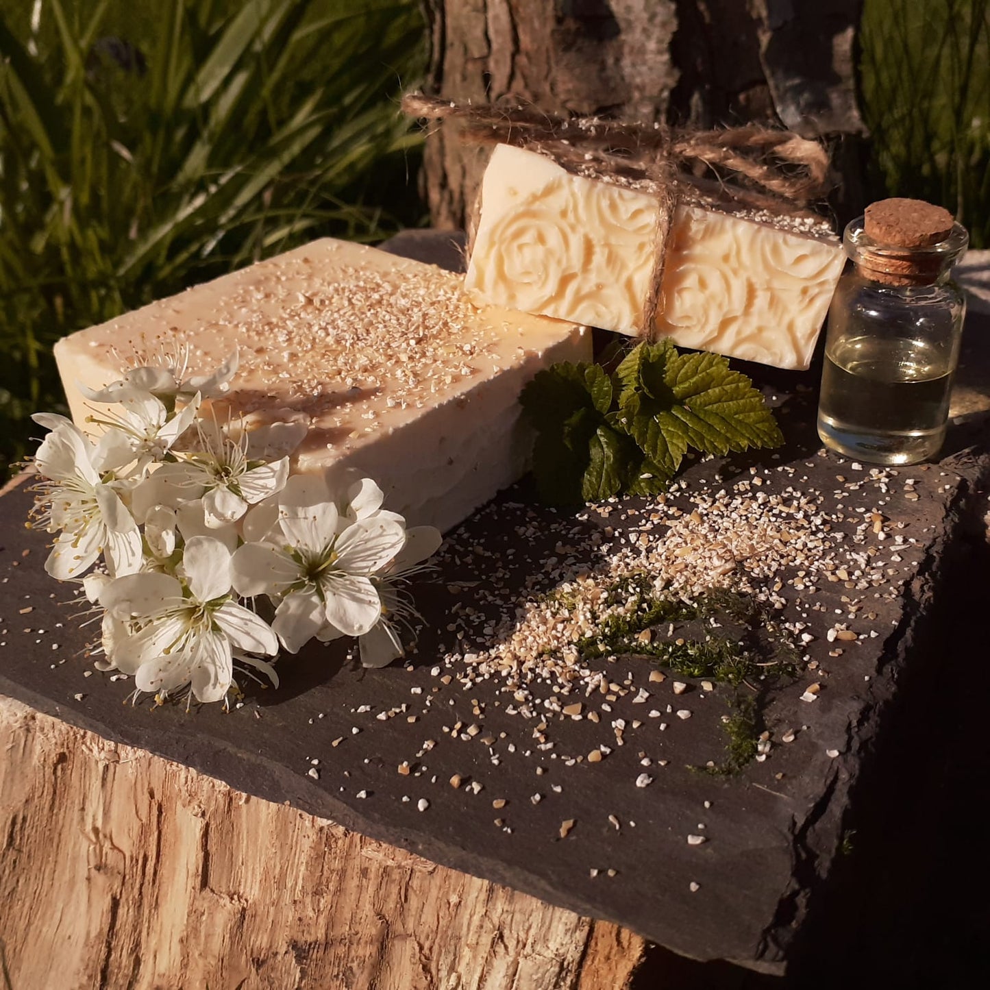 Olive Oil Soap with Bergamot and Oatmeal. Exfoliating Moisturising Natural EcoFriendly