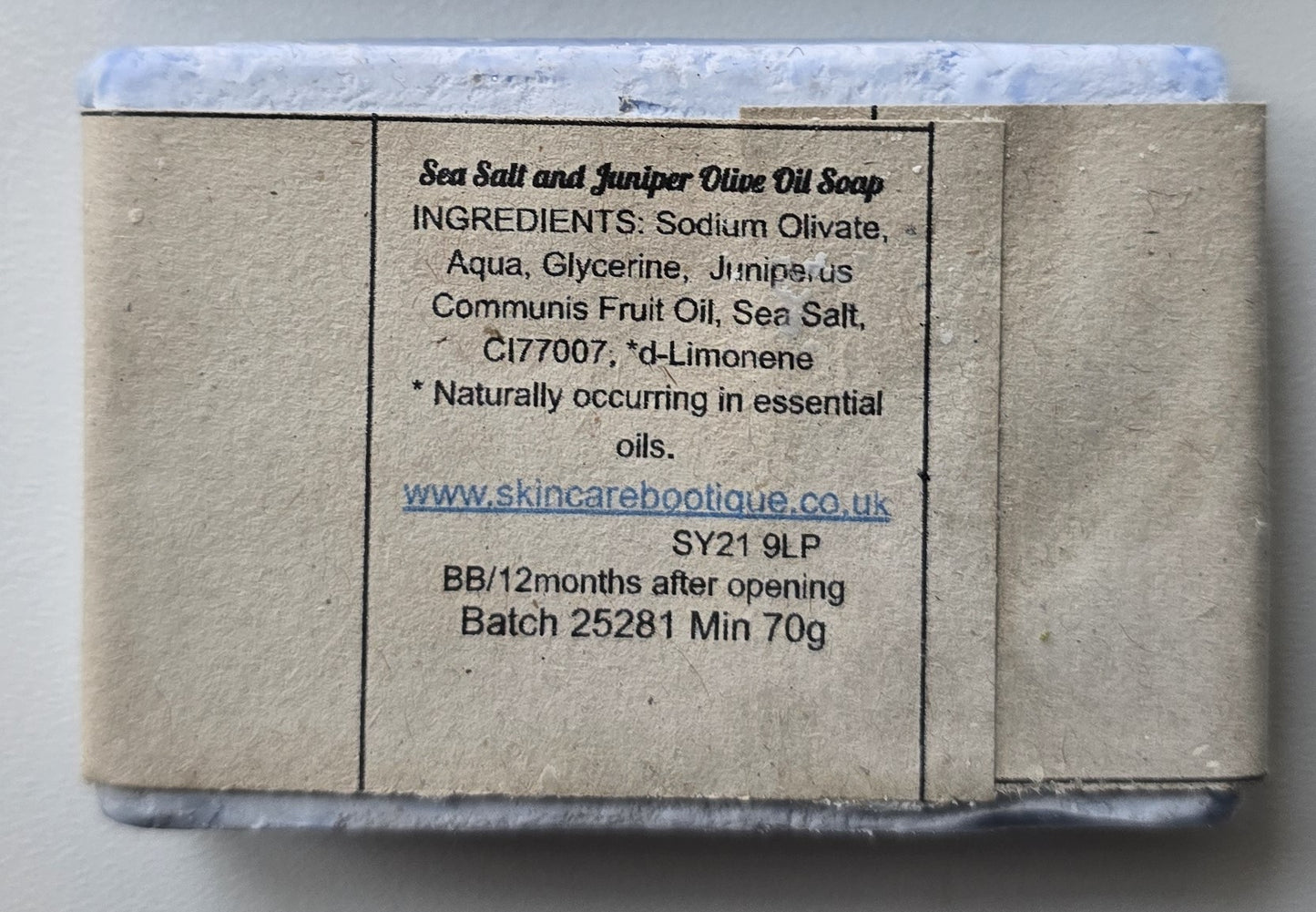 Sea Salt and Juniper Olive Oil Soap