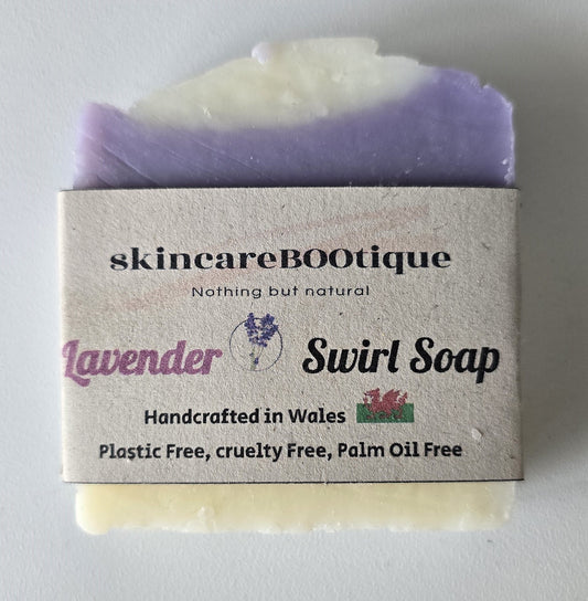 Piucture of skincareBOOtique gently foaming Lavender Swirl Soap