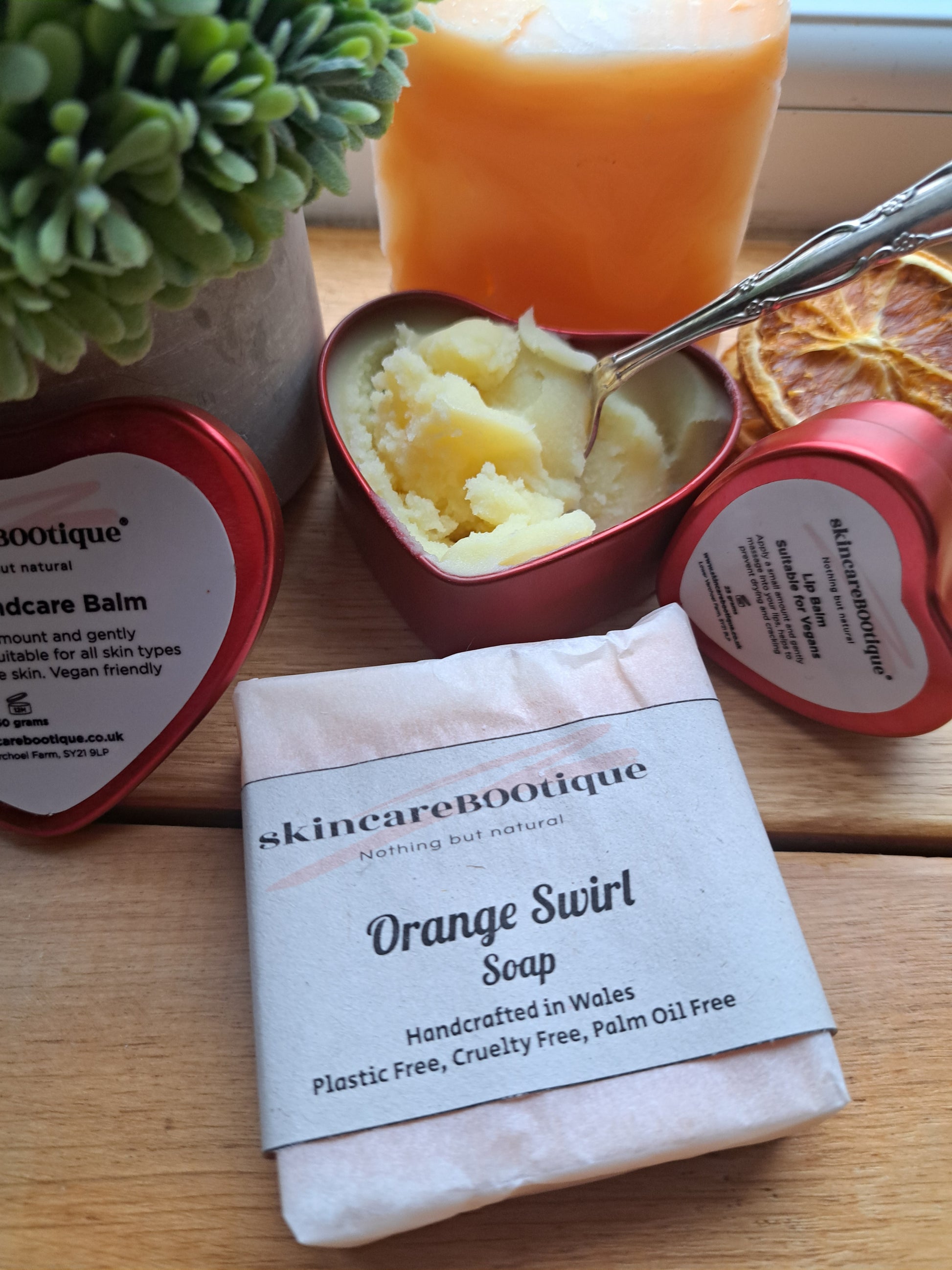 Orange Natural gentle moisturising skincare. Soap, Hand Balm, Lip Balm