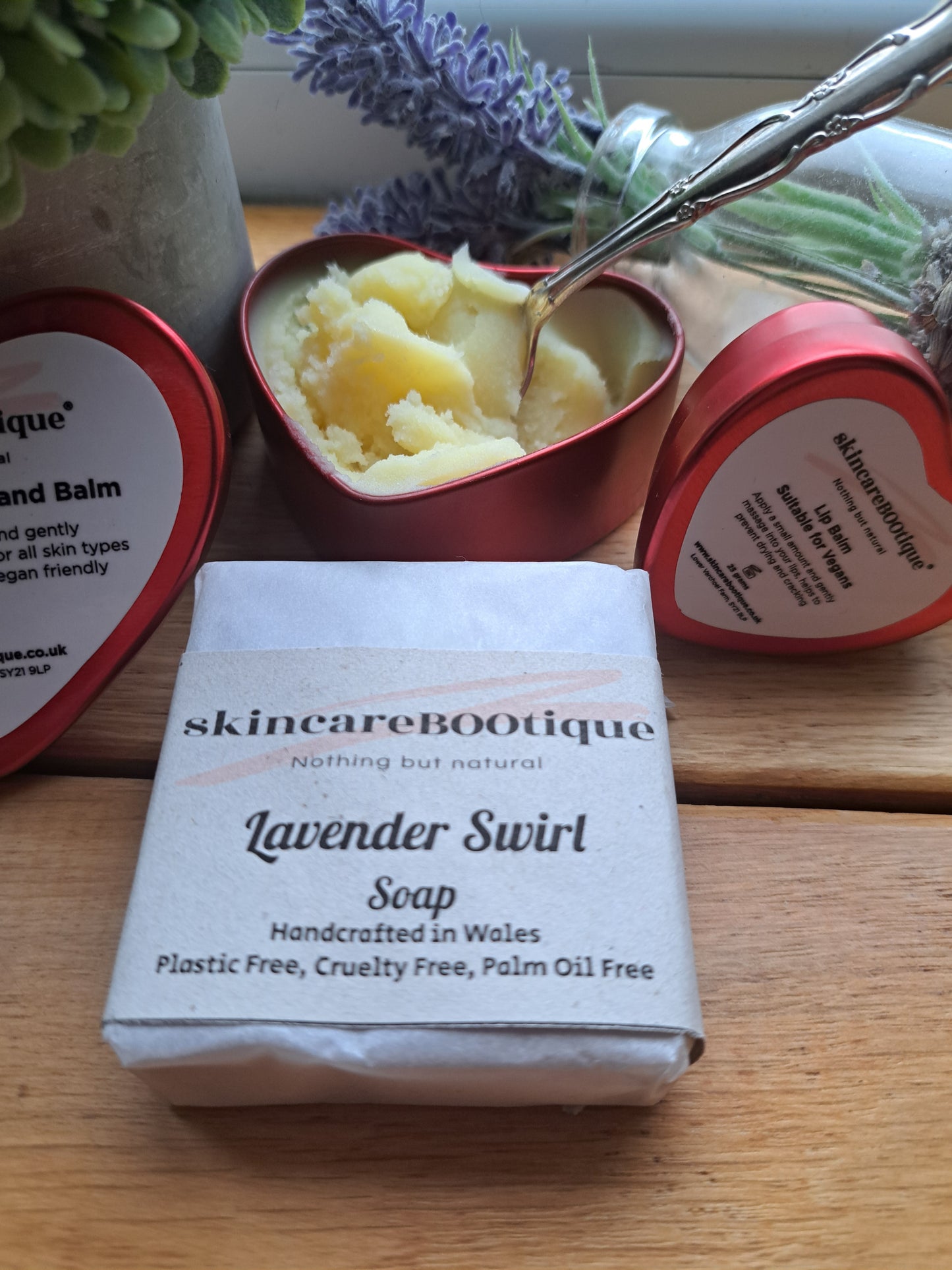 Natural gentle moisturising skincare. Soap, Hand Balm, Lip Balm Lavender