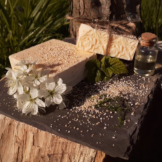 Olive Oil Soap with Bergamot and Oatmeal. Exfoliating Moisturising Natural EcoFriendly 